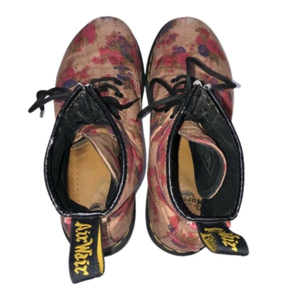 Dr. Martens Castel Floral Canvas Combat Boots - 10 - Picture 8 of 16